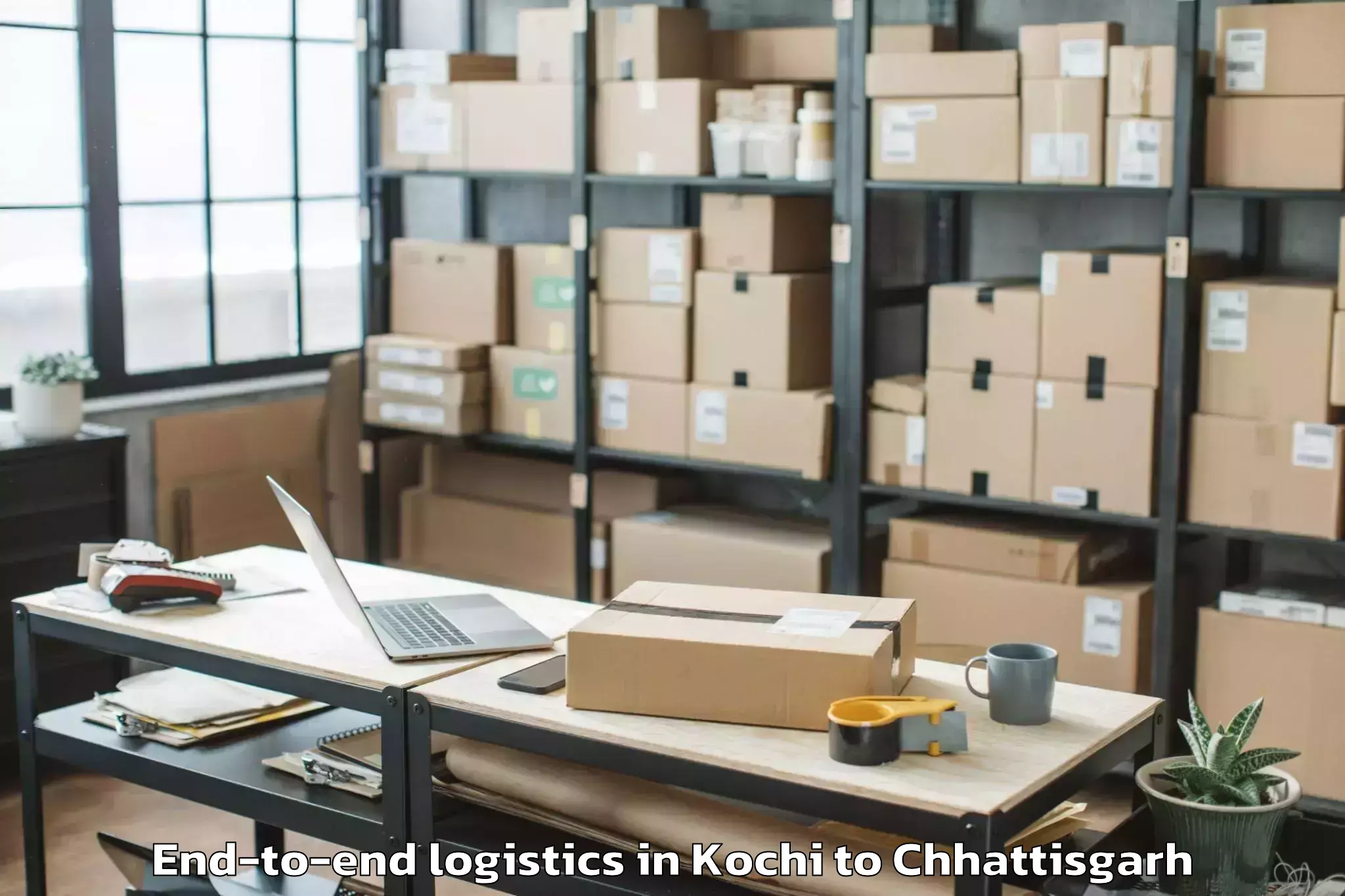 Book Kochi to Pandit Ravishankar Shukla Univ End To End Logistics Online